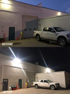 Nordic Shop Before and After outdoor lighting