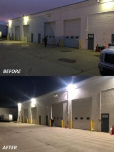 Nordic Shop Before and After outdoor lighting